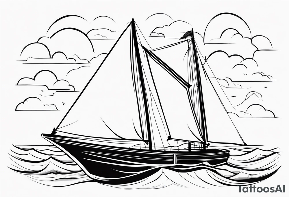 boat on stormy seas tattoo idea