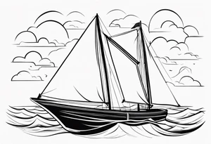 boat on stormy seas tattoo idea