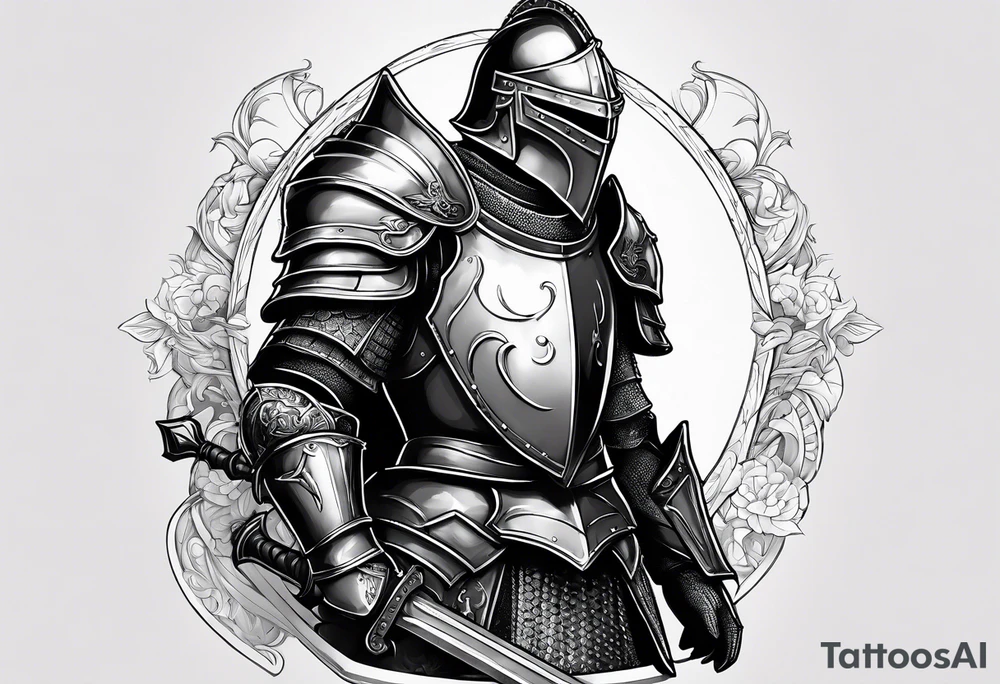 knight with heavy armor tattoo idea