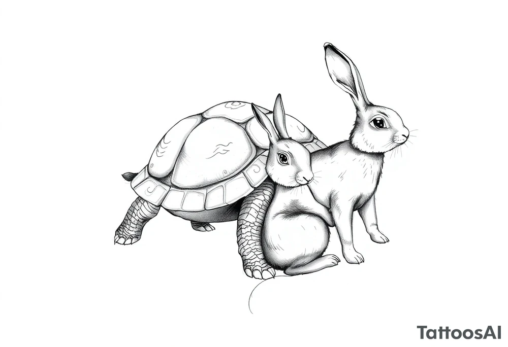Tortoise and hare tattoo idea