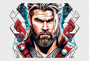 The Mighty Thor that looks like the Chris Hemsworth version tattoo idea
