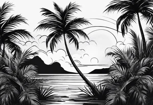 Tall skinny palm tree tattoo idea