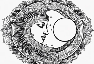 Sun kissing the moon tattoo idea