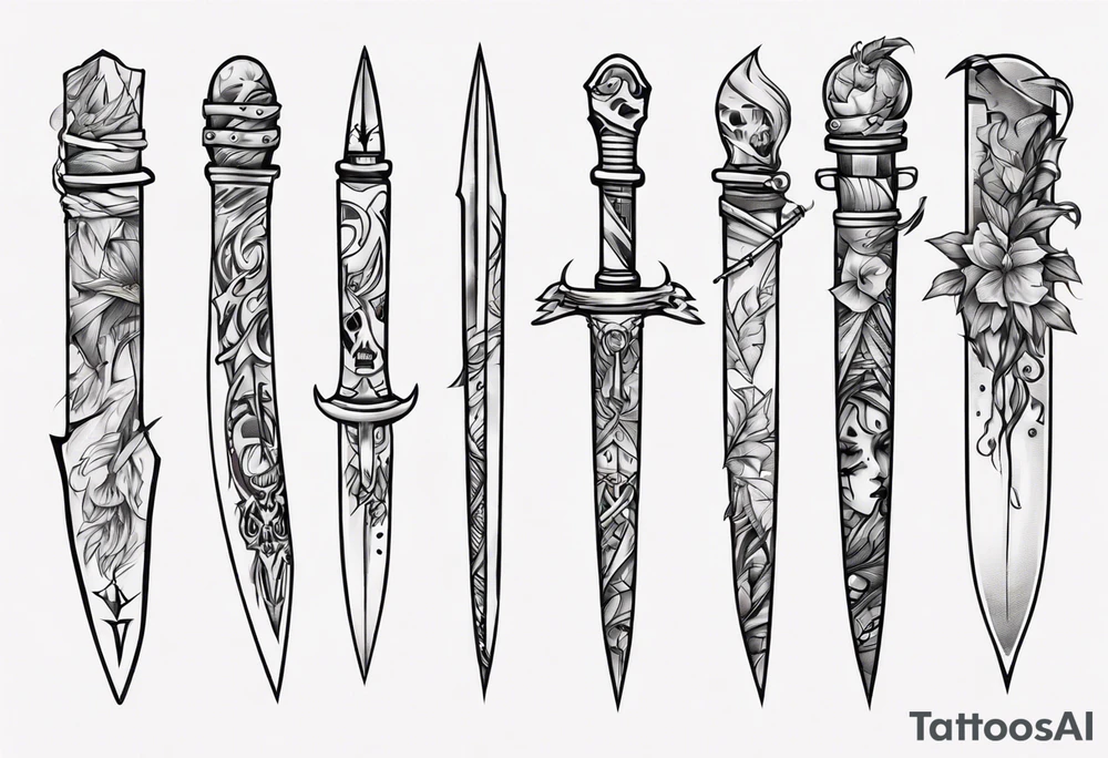 Stiletto knife tattoo idea