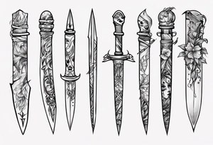 Stiletto knife tattoo idea