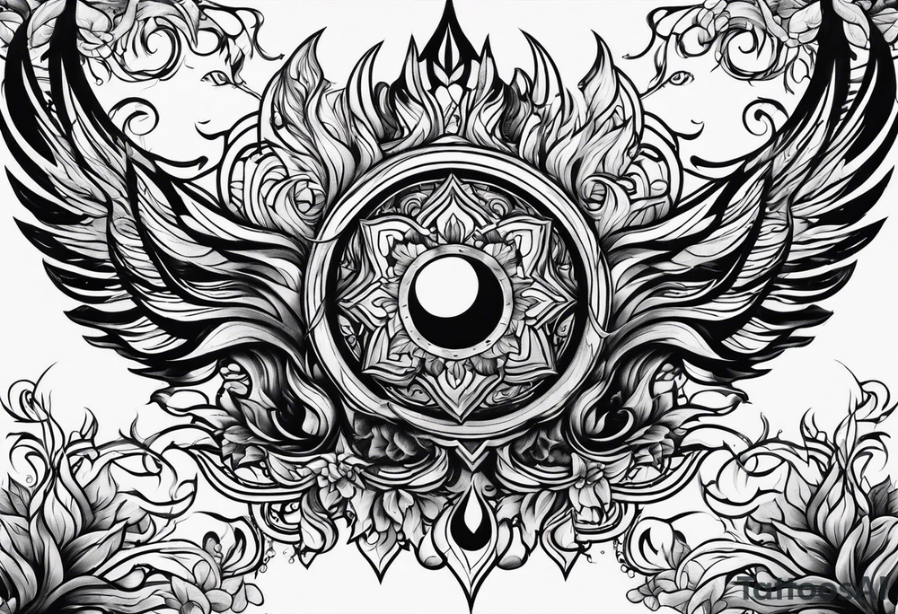 flames tattoo black and white tattoo idea