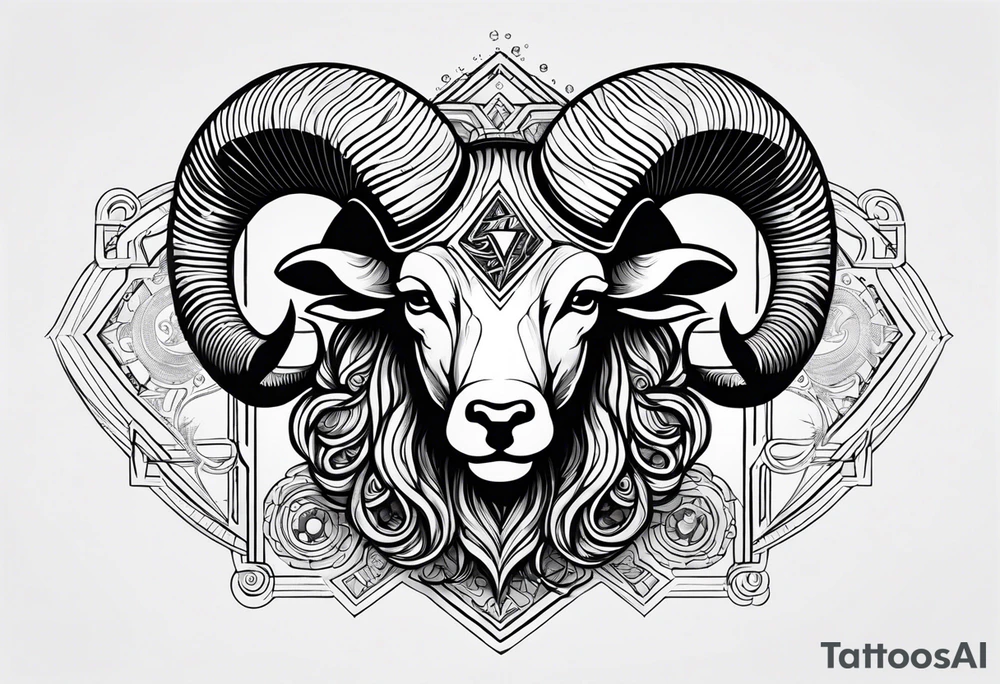 Aries power money influence evil tattoo idea
