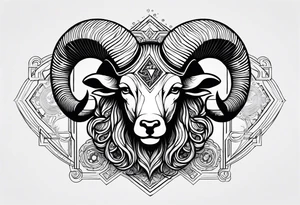 Aries power money influence evil tattoo idea