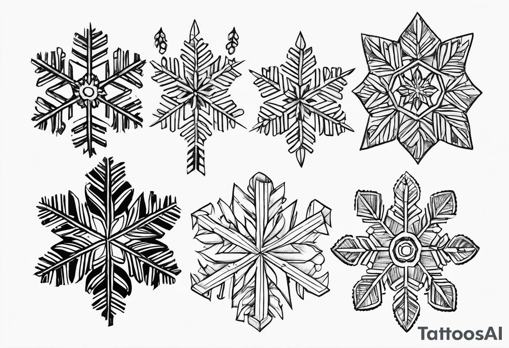 Snowflakes, palm, small tattoo idea