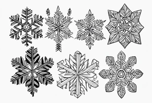 Snowflakes, palm, small tattoo idea