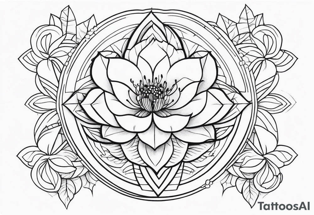 Tattoo floral + geometric representing the malaysian culture tattoo idea