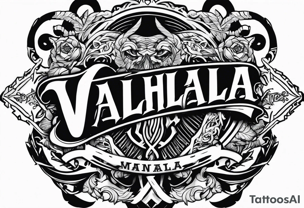 Valhalla fire sword chains mom tattoo idea