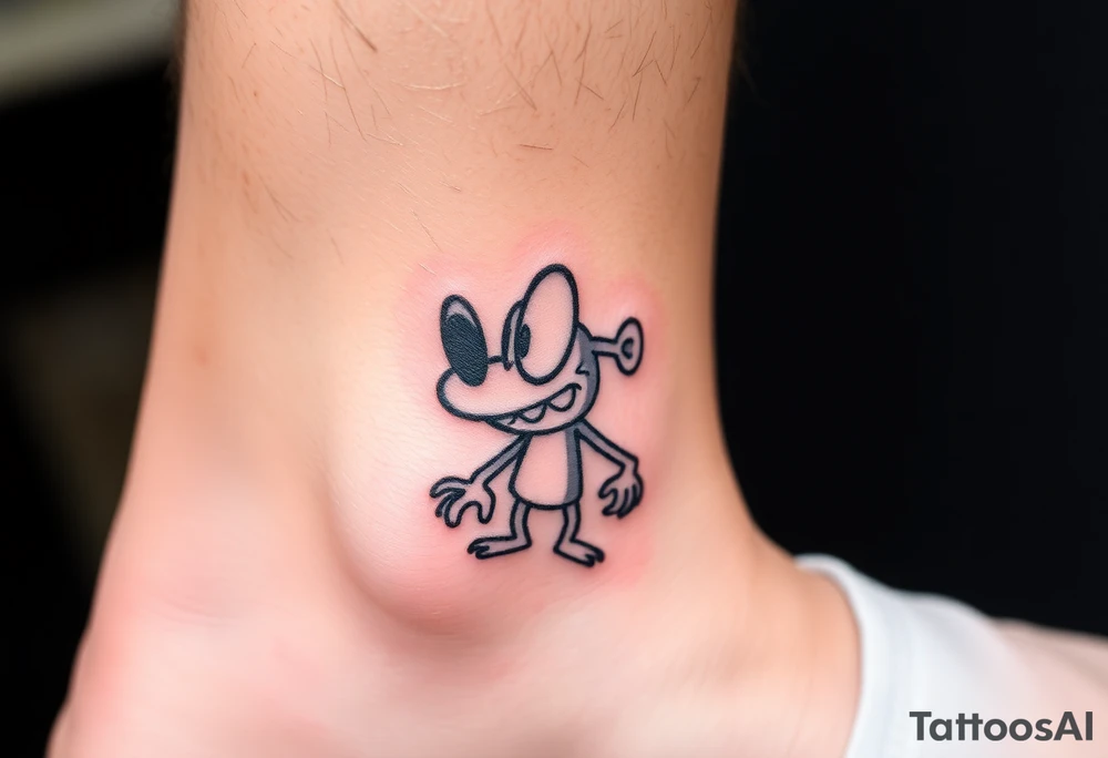 Drippy cartoon character tattoo idea