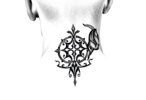 I would like a very small tattoo for behind the ear of the zodiac symbols for sagittarius and capricorn, in ONE combined tattoo tattoo idea