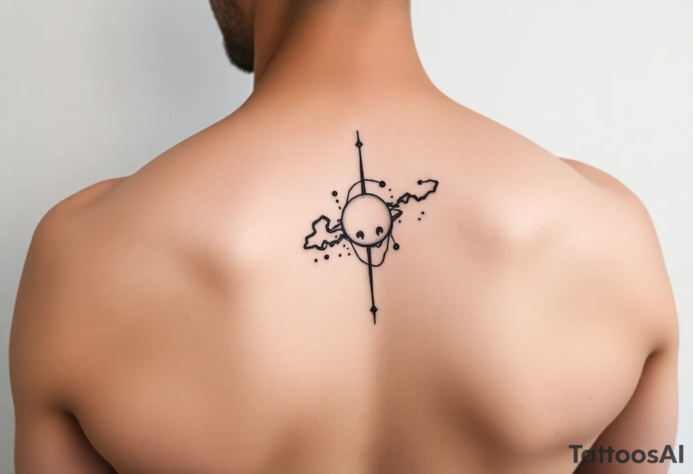 negative space tattoo inspired by the galaxy tattoo idea