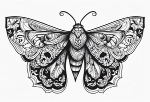 moth with wings tattoo idea