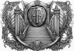 Valhalla shield sword  axe stairs tattoo idea