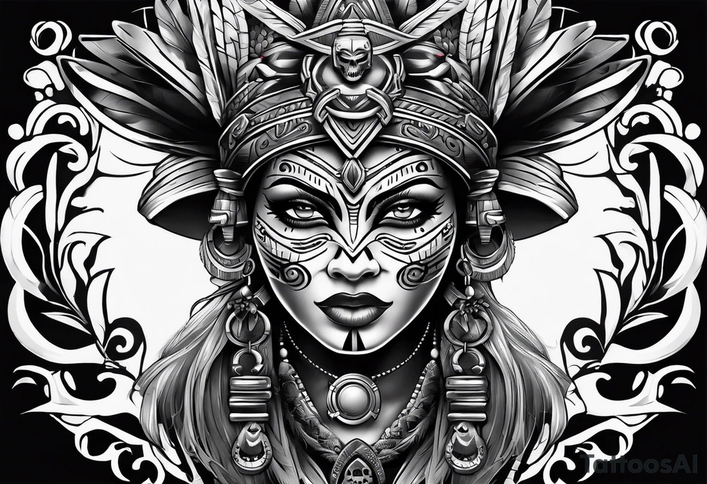Witch doctor mask tattoo idea