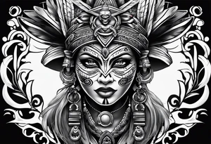 Witch doctor mask tattoo idea