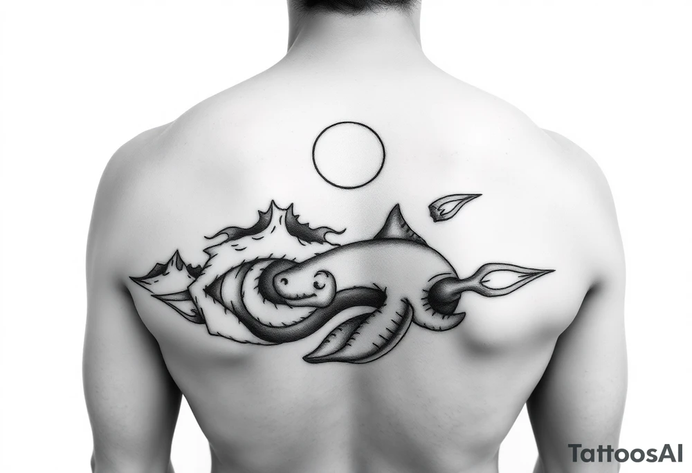 A beach/ocean theme to include something for my wife and child. tattoo idea