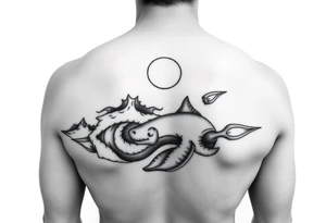 A beach/ocean theme to include something for my wife and child. tattoo idea