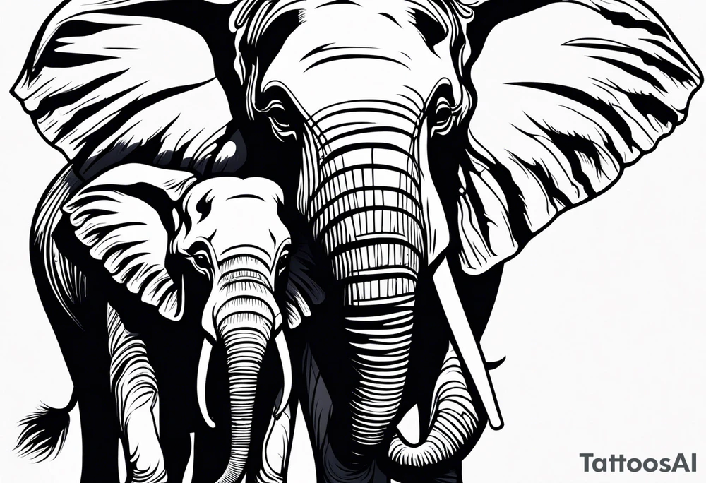 mother daughter , elephants tattoo idea