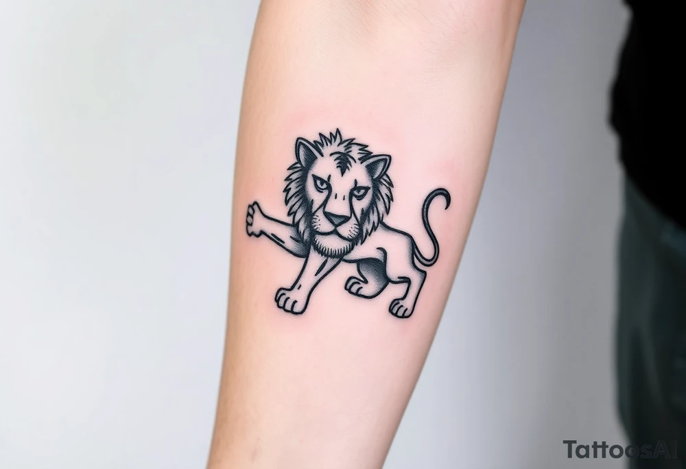 Fancy style "leo"  birth
 sign lion tattoo idea
