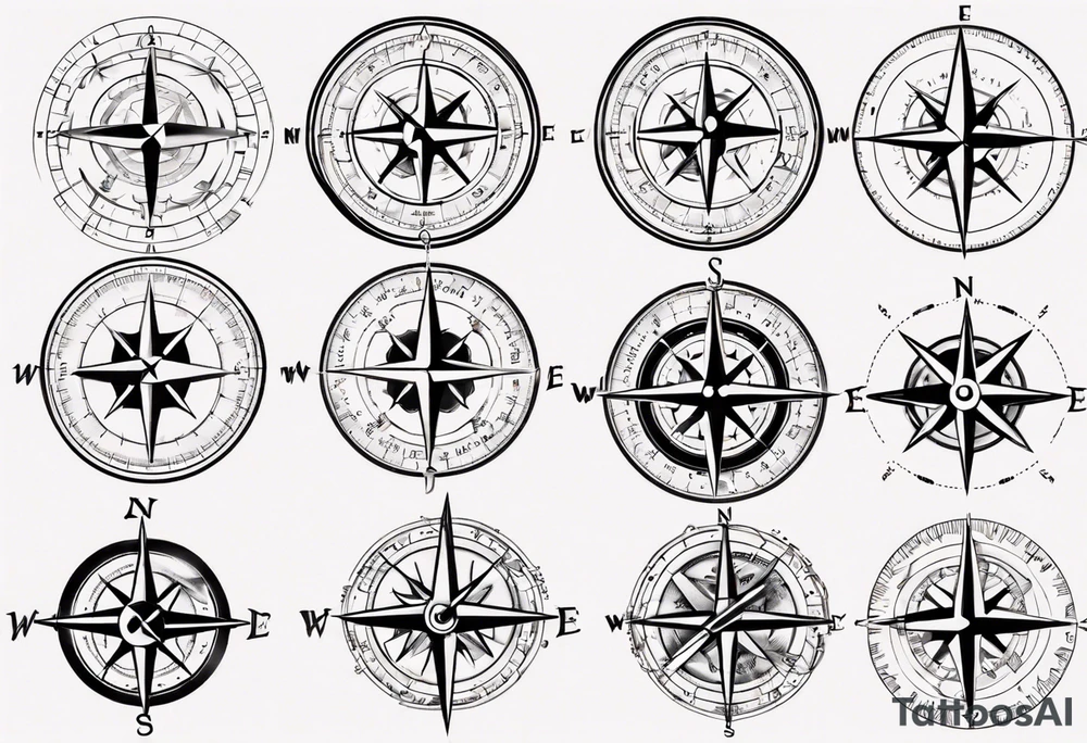 Compass navigation tattoo idea