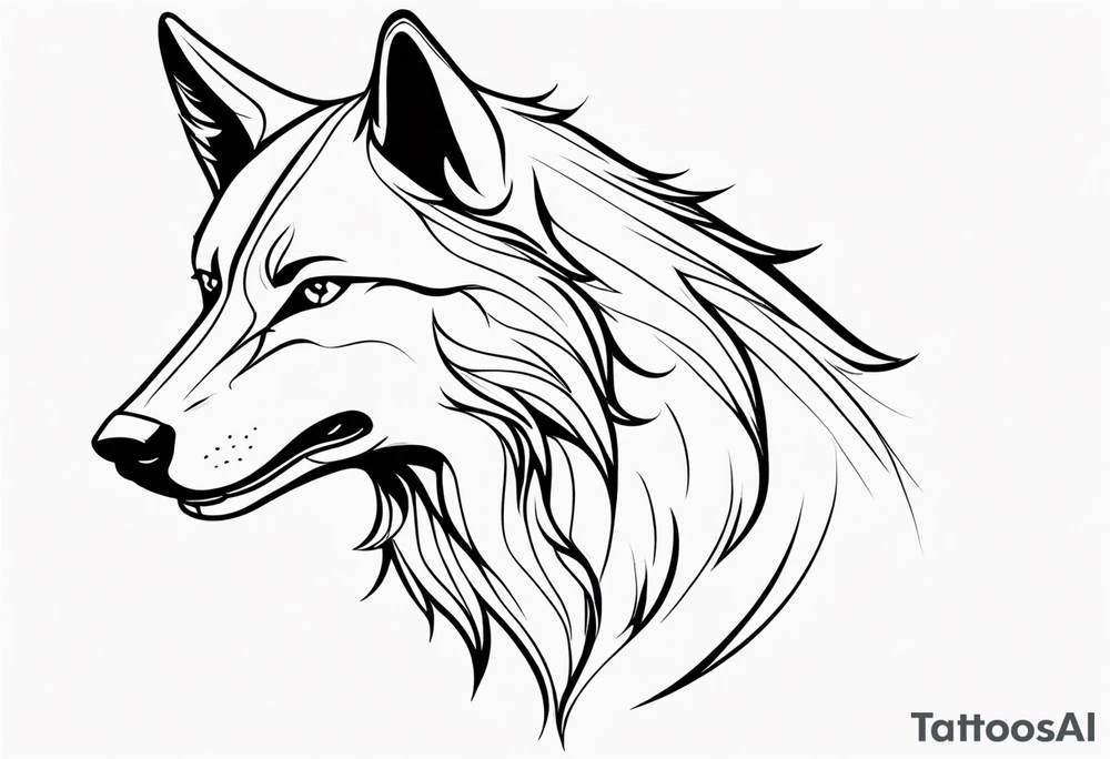 Smiling wolf tattoo idea