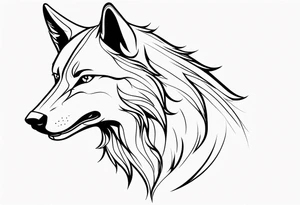 Smiling wolf tattoo idea