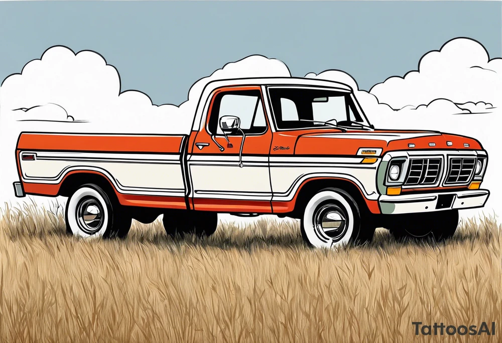 1974 ford f-100 in field tattoo idea