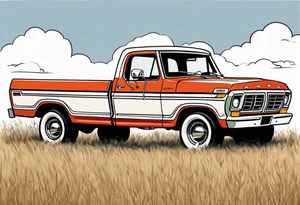 1974 ford f-100 in field tattoo idea