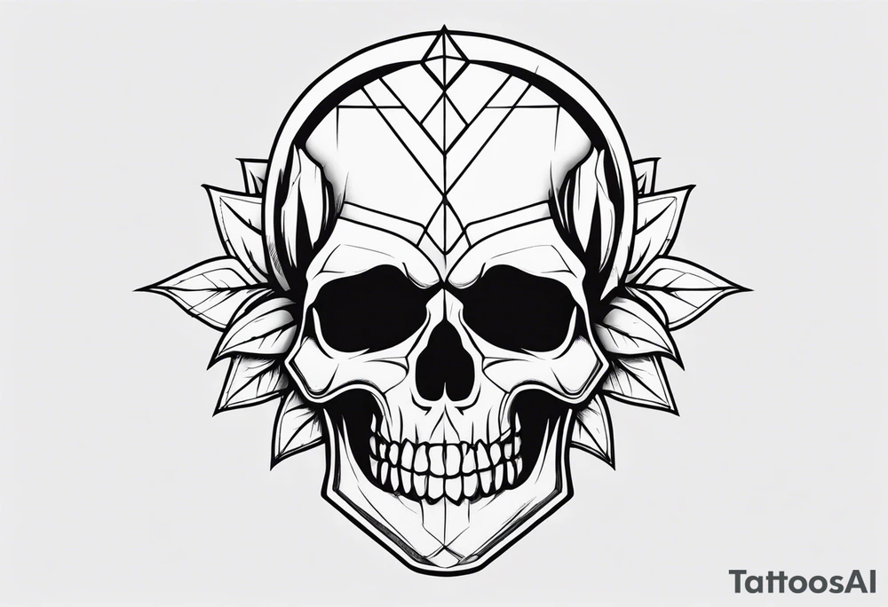 Small skull outline flash sheet tattoo idea