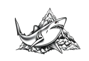 mountains and sharks tattoo idea