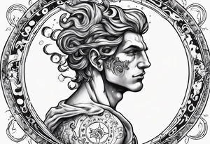 The Zodiac sign Aquarius in Human male form . tattoo idea