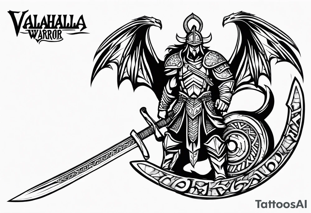 Valhalla  warrior soldier  Sword axe
 Dragon tattoo idea
