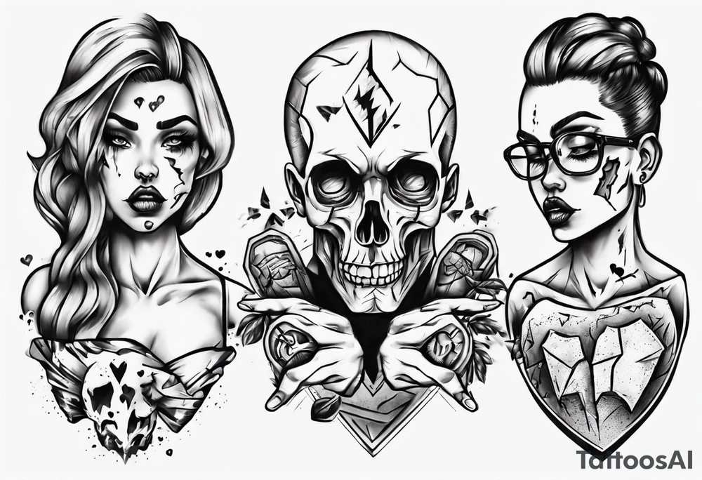 Broken-hearted gym twins tattoo idea