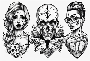 Broken-hearted gym twins tattoo idea