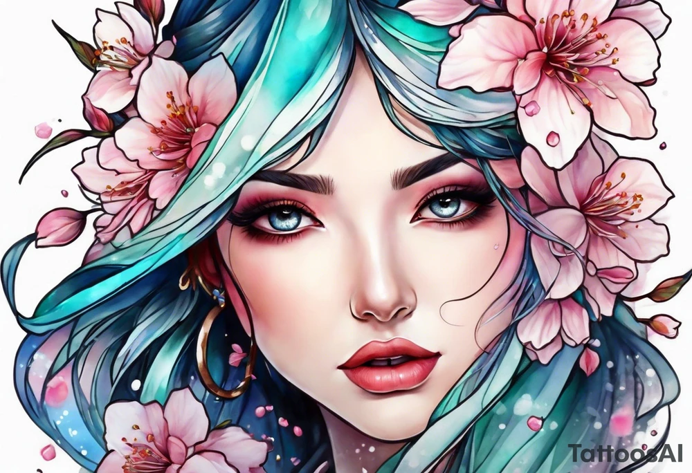 Euphoria and cherry blossoms tattoo idea