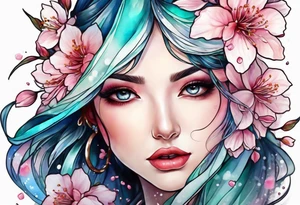 Euphoria and cherry blossoms tattoo idea