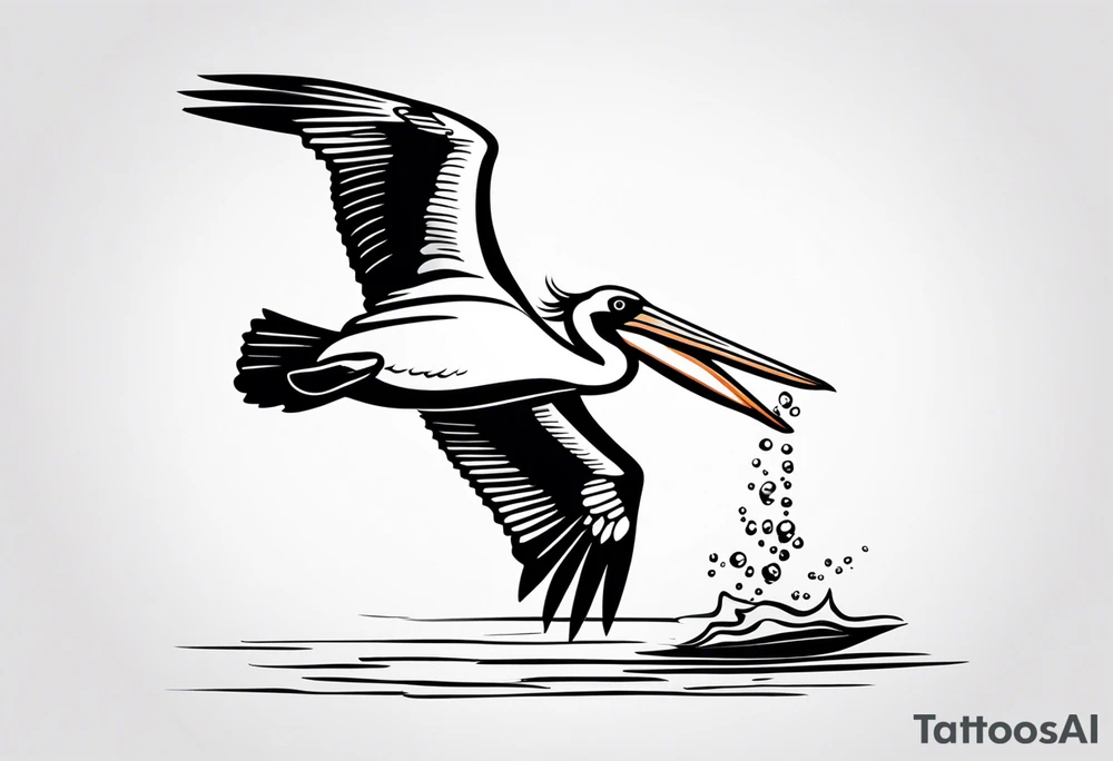 pelican +diving +water tattoo idea