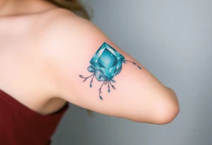 Witchy Aquamarine stone tattoo idea