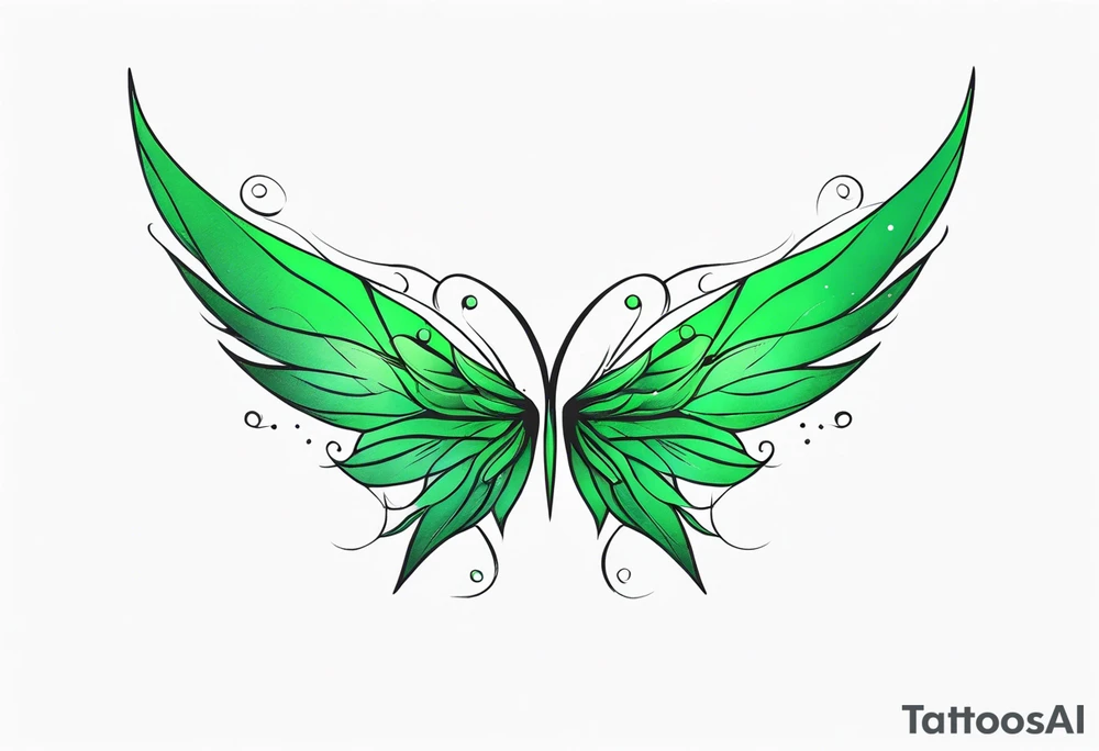 Green fairy wing tattoo idea