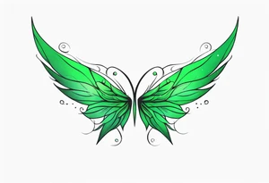 Green fairy wing tattoo idea