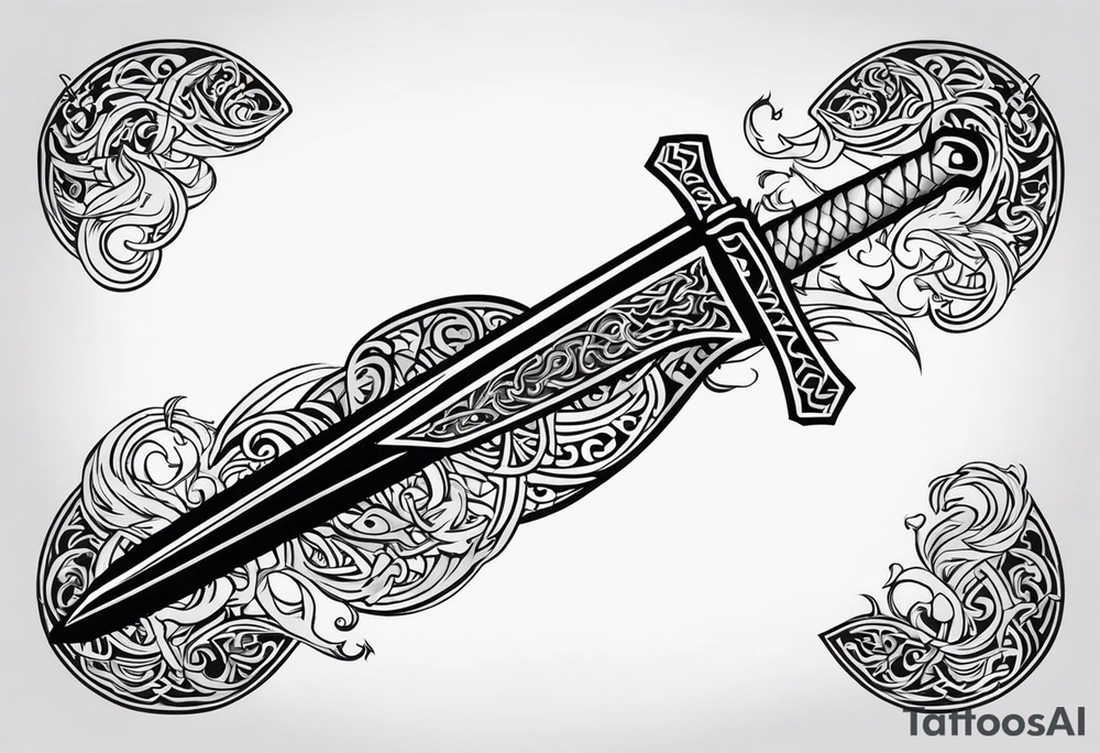 Viking sword Valhalla dragon tattoo idea