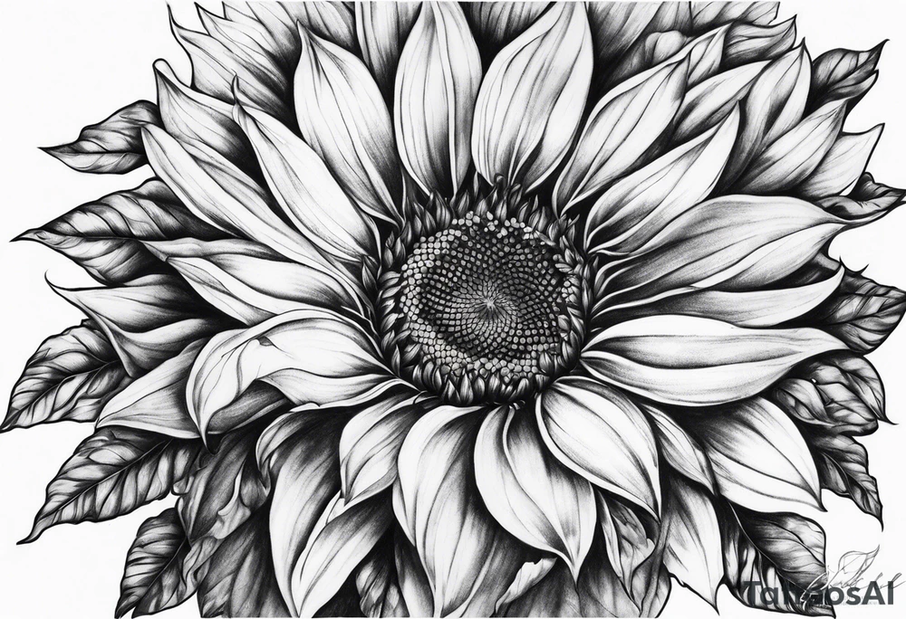 Flower fire an a sunflower tattoo idea