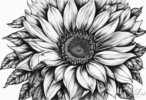 Flower fire an a sunflower tattoo idea