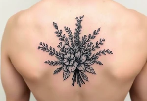 an herb bouquet tattoo idea