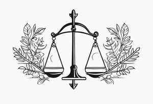 A small fine line combining the Virgo and libra symbols tattoo idea