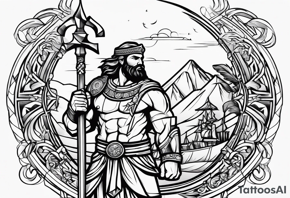 Simple David and Goliath tattoo idea